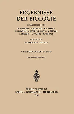 E-Book (pdf) Ergebnisse Der Biologie von H. Autrum, E. Bünning, K. v. Frisch