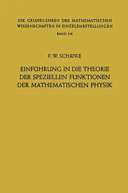 E-Book (pdf) Einführung in die Theorie der Speziellen Funktionen der Mathematischen Physik von Friedrich Wilhelm Schäfke