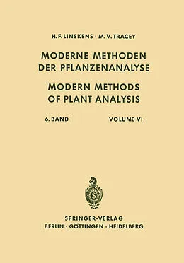 E-Book (pdf) Modern Methods of Plant Analysis / Moderne Methoden der Pflanzenanalyse von H. F. Linskens, M. V. Tracey, Ulrich Beiss