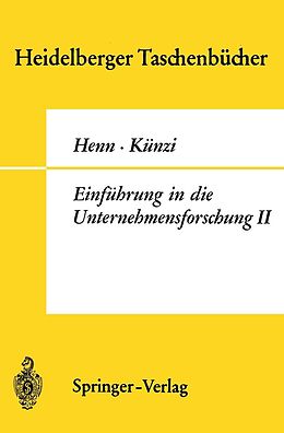 E-Book (pdf) Einführung in die Unternehmensforschung II von R. Henn, H. P. Künzi