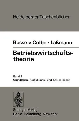 E-Book (pdf) Betriebswirtschaftstheorie von W. Busse von Colbe, G. Lassmann