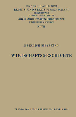 Kartonierter Einband Wirtschaftsgeschichte von Heinrich Sieveking
