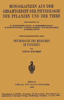 Kartonierter Einband Physiologie des Menschen im Flugzeug von Gustav Schubert