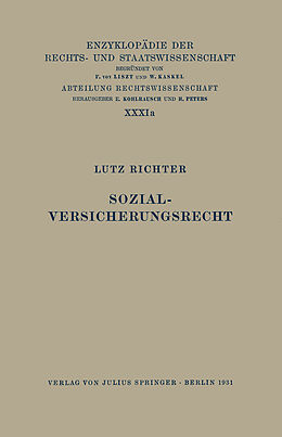 Kartonierter Einband Sozialversicherungsrecht von Lutz Richter
