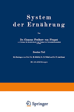 Kartonierter Einband System der Ernährung von Clemens Pirquet, B. Schick, E. Nobel