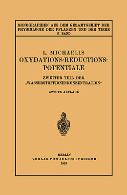 Kartonierter Einband Oxydations-Reductions-Potentiale von Leonar Michaelis