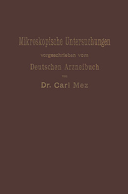 Kartonierter Einband Mikroskopische Untersuchungen von Carl Mez