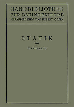 Kartonierter Einband Statik von Walther Kaufmann