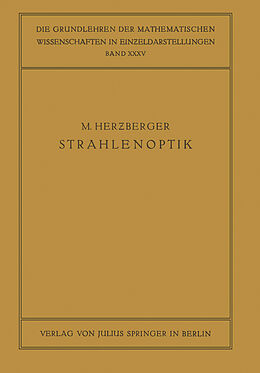 Kartonierter Einband Strahlenoptik von M. Herzberger