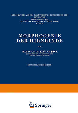 Kartonierter Einband Morphogenie der Hirnrinde von Eduard Beck