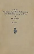 E-Book (pdf) Tabelle zur mikroskopischen Bestimmung der offizinellen Drogenpulver von H. Zörnig