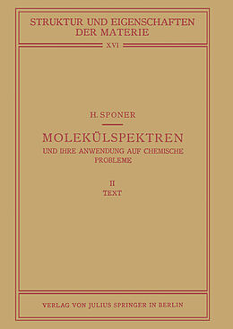 E-Book (pdf) Molekülspektren und Ihre Anwendung auf Chemische Probleme von H. Sponer