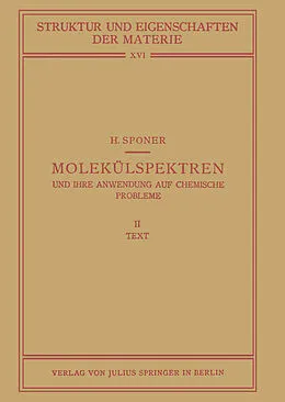 E-Book (pdf) Molekülspektren und Ihre Anwendung auf Chemische Probleme von H. Sponer