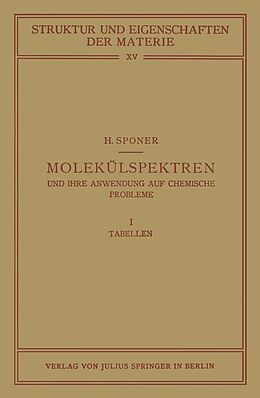 E-Book (pdf) Molekülspektren und ihre Anwendung auf Chemische Probleme von H. Sponer
