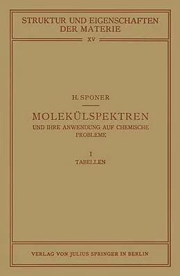 E-Book (pdf) Molekülspektren und ihre Anwendung auf Chemische Probleme von H. Sponer