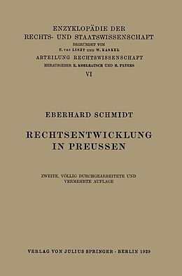 E-Book (pdf) Rechtsentwicklung in Preussen von Eberhard Schmidt