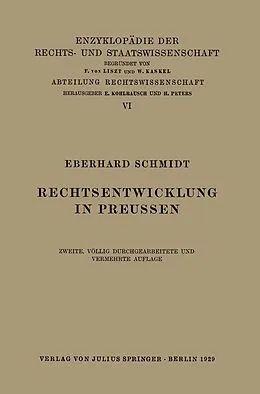E-Book (pdf) Rechtsentwicklung in Preussen von Eberhard Schmidt