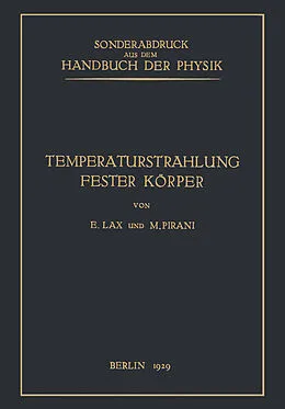E-Book (pdf) Temperaturstrahlung fester Körper von E. Lax, M. Pirani
