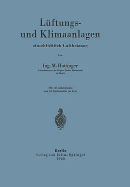 E-Book (pdf) Lüftungs- und Klimaanlagen einschließlich Luftheizung von M. Hottinger