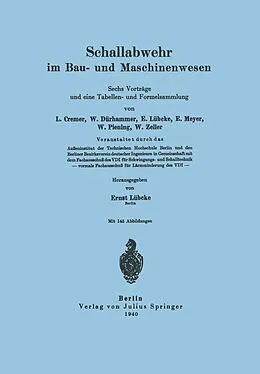 E-Book (pdf) Schallabwehr im Bau- und Maschinenwesen von L. Cremer, W. Dürhammer, E. Lübcke