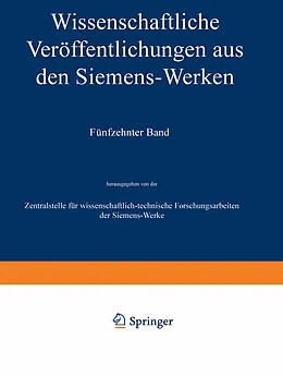 E-Book (pdf) Wissenschaftliche Veröffentlichungen aus den Siemens-Werken von Heinrich von Boul, Robert Fellinger, Adolf Franke