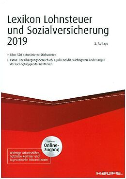 Kartonierter Einband Lexikon Lohnsteuer und Sozialversicherung 2019 2. Auflage plus Onlinezugang von 