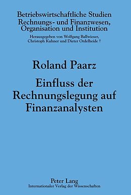 E-Book (pdf) Einfluss der Rechnungslegung auf Finanzanalysten von Roland Paarz