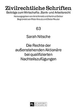 E-Book (pdf) Die Rechte der außenstehenden Aktionäre bei qualifizierten Nachteilszufügungen von Sarah Nitsche
