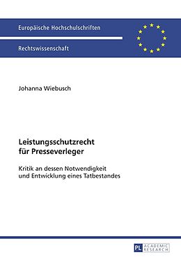 E-Book (pdf) Leistungsschutzrecht für Presseverleger von Johanna Wiebusch