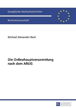 E-Book (pdf) Die Onlinehauptversammlung nach dem ARUG von Michael Alexander Beck