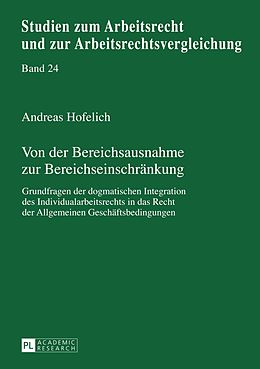 E-Book (pdf) Von der Bereichsausnahme zur Bereichseinschränkung von Andreas Hofelich