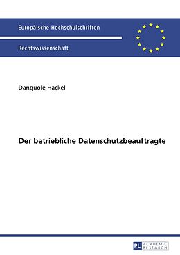 E-Book (pdf) Der betriebliche Datenschutzbeauftragte von Danguole Hackel