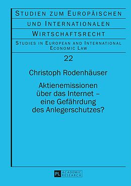 E-Book (pdf) Aktienemissionen über das Internet  eine Gefährdung des Anlegerschutzes? von Christoph Rodenhäuser