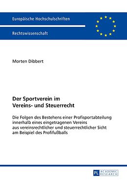 E-Book (pdf) Der Sportverein im Vereins- und Steuerrecht von Morten Dibbert