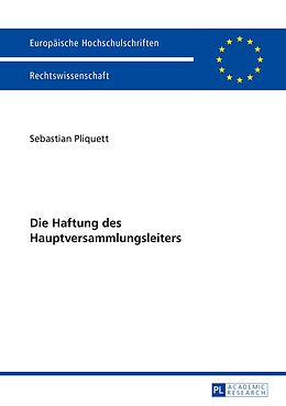 E-Book (pdf) Die Haftung des Hauptversammlungsleiters von Sebastian Pliquett