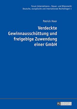 E-Book (pdf) Verdeckte Gewinnausschüttung und freigebige Zuwendung einer GmbH von Patrick Hoor