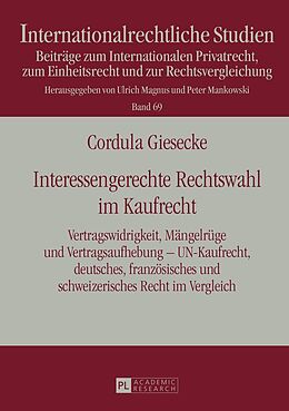 E-Book (epub) Interessengerechte Rechtswahl im Kaufrecht von Cordula Giesecke