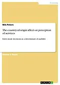 E-Book (pdf) The country-of-origin affect on perception of services von Nils Peters