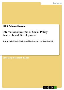 Couverture cartonnée International Journal of Social Policy Research and Development de Jill S. Scheneiderman