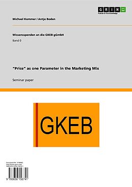 E-Book (pdf) 'Price' as one Parameter in the Marketing Mix von Boden, Antje