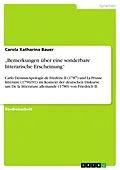 E-Book (pdf) "Bemerkungen über eine sonderbare litterarische Erscheinung" von Carola Katharina Bauer