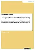 E-Book (pdf) Aussagewert von Umweltberichterstattung von Alexandra Leipold
