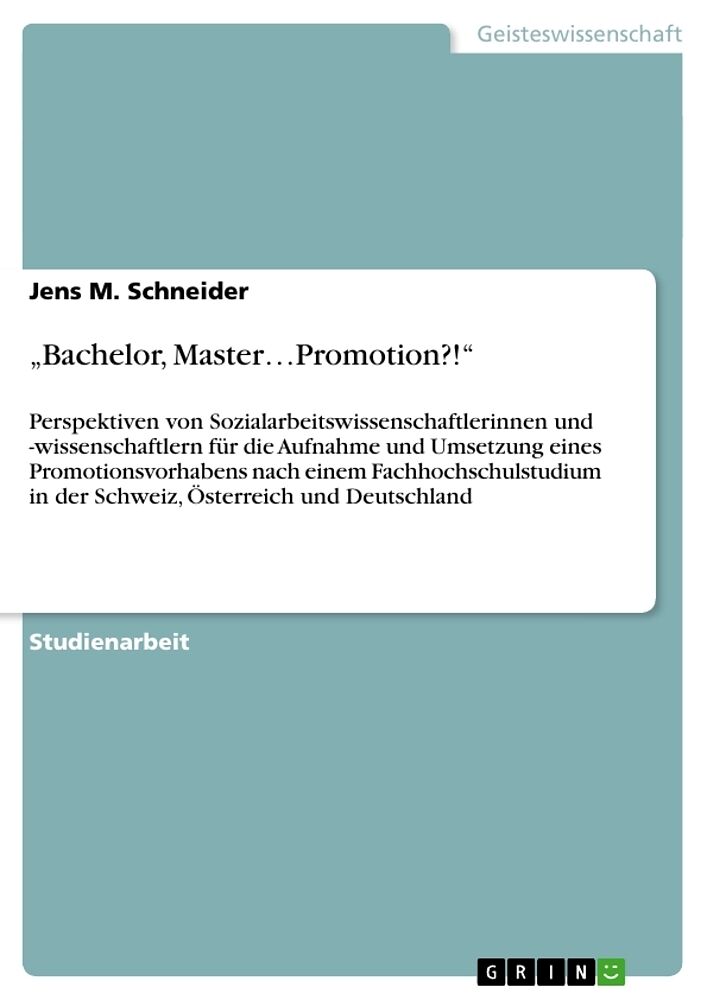 Bachelor, Master Promotion?!