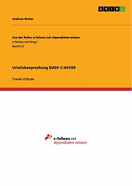 E-Book (epub) Urteilsbesprechung EUGH C-441/05 von Andreas Ruster