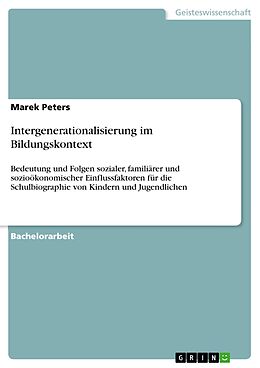 E-Book (pdf) Intergenerationalisierung im Bildungskontext von Marek Peters