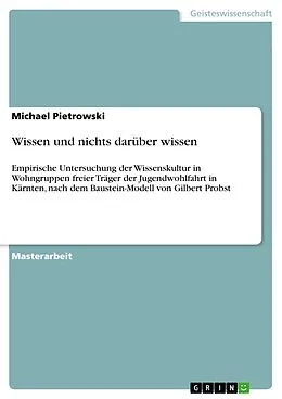 E-Book (pdf) Wissen und nichts darüber wissen von Michael Pietrowski