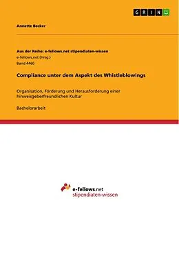 E-Book (pdf) Compliance unter dem Aspekt des Whistleblowings von Annette Becker