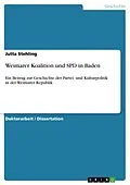 E-Book (pdf) Weimarer Koalition und SPD in Baden von Jutta Stehling