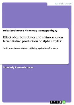 Kartonierter Einband Effect of carbohydrates and amino acids on fermentative production of alpha amylase von Debajyoti Bose, Hiranmay Gangopadhyay