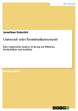 E-Book (pdf) Universal- oder Trennbankensystem? von Jonathan Osterloh